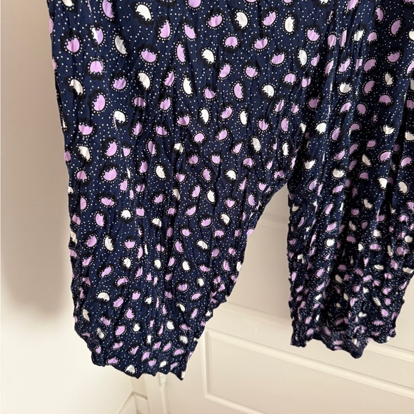 Eloquii Purple Navy Printed Crop Jumpsuit 20 - Picture 15 of 15
